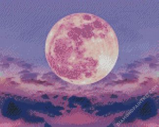 Pink Sky Moon diamond painting