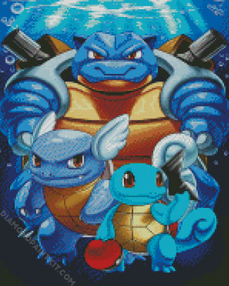 Pokemon Squirtle Evolution diamond painting