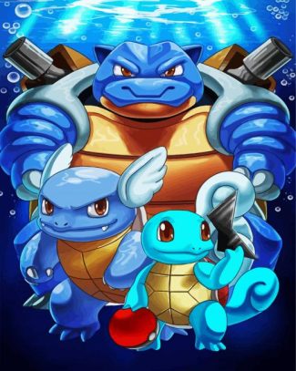 Pokemon Squirtle Evolution diamond painting