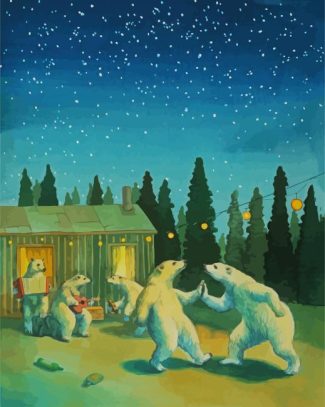 Polar Bears Dancing diamond painting