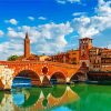 Ponte Pietra Bridge Verona Italy diamond painting