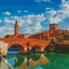 Ponte Pietra Bridge Verona Italy diamond painting