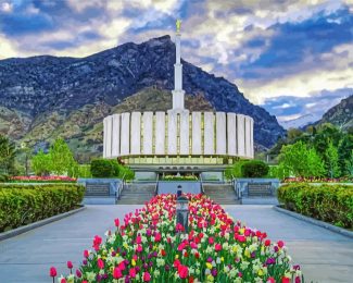 Provo Utah Temple Building diamond painting