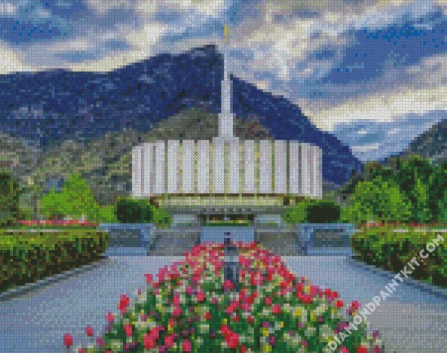 Provo Utah Temple Building diamond painting