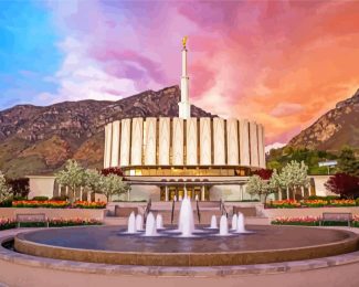 Provo Utah Temple diamond painting