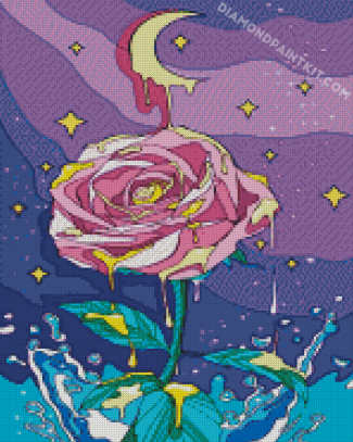 Psychedelic Rose diamond painting