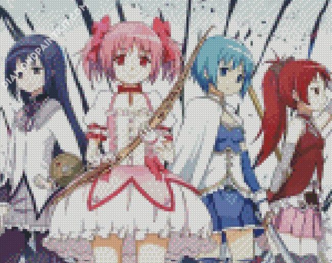 Puella Magi Madoka Magica anime characters diamond painting