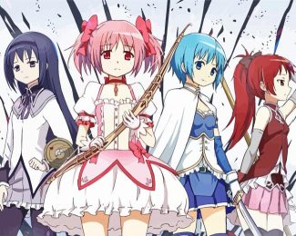 Puella Magi Madoka Magica anime characters diamond painting