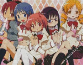 Puella Magi Madoka Magica characters diamond painting