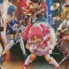 Puella Magi Madoka Magica characters singing diamond painting