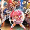 Puella Magi Madoka Magica characters singing diamond painting