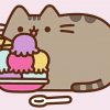 Pusheen Cat Eating Ice Cream diamond painting