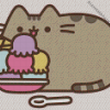 Pusheen Cat Eating Ice Cream diamond painting