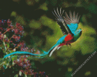 Quetzal Bird Flying diamond painting