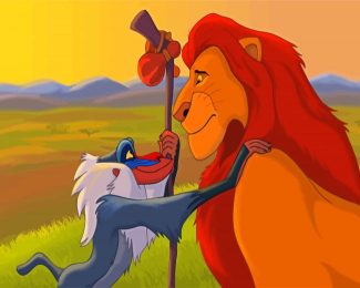 Rafiki And Mufasa Lion king diamond painting