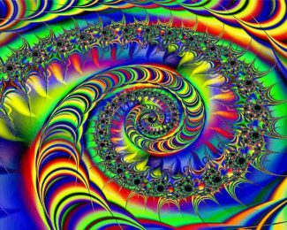 Rainbow Fractal Spiral diamond painting