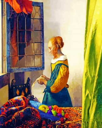 Reading Letter By Window diamond painting