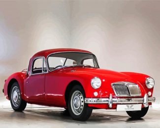 Red Classic MG Car diamond painting