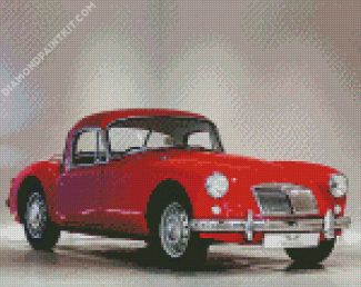 Red Classic MG Car diamond painting