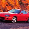 Red Classic Toyota Supra diamond painting