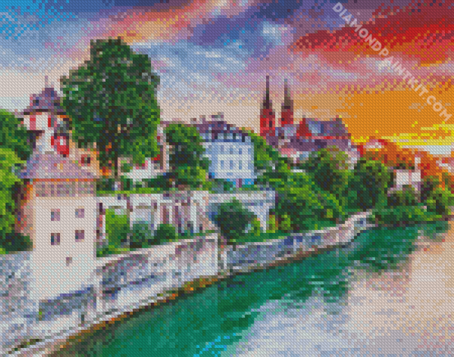 Rhine River diamond painting