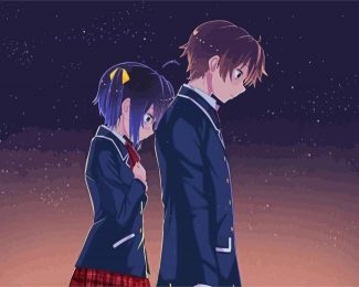 Rikka and yuta characters diamond painting