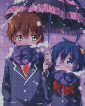 Rikka and yuta in winter diamond painting