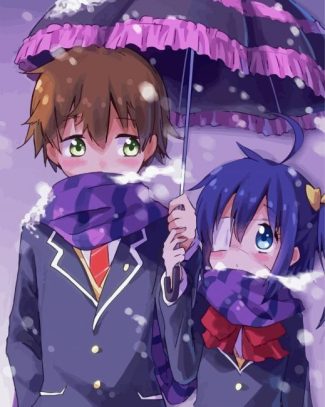 Rikka and yuta in winter diamond painting