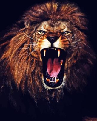 Roaring Lion diamond painting