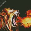 Roaring Lion Fire diamond painting