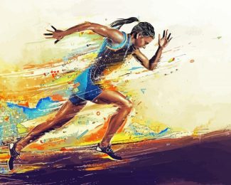 Running Girl Art diamond painting