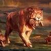 Sabertooth Tiger And Cubs diamond painting