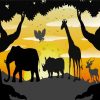 Safari Animals Silhouette diamond painting