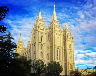 Salt Lake City Utah Temple diamond painting