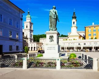 Salzburg Mozart Monument diamond painting