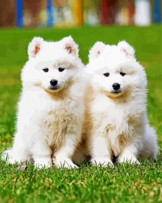 Samoyed Puppies diamond painting