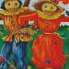 Scarecrow Couple diamond painting