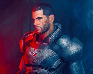 Shepard Mass Effect diamond painting