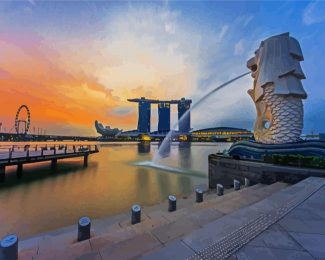 Singapore Merlion Park diamond painting