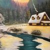 Snowy Lodge diamond painting