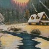 Snowy Lodge diamond painting