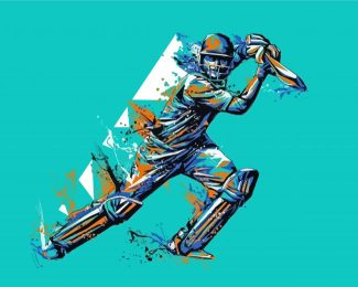 Splash Cricket Player diamond painting