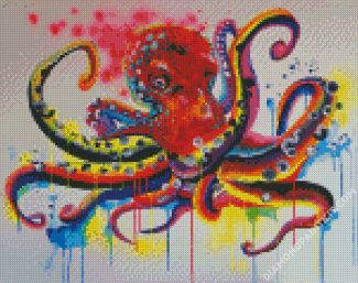 Splatter Colorful Octopus diamond painting