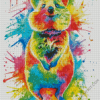 Splatter Quokka diamond painting