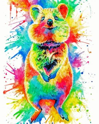 Splatter Quokka diamond painting