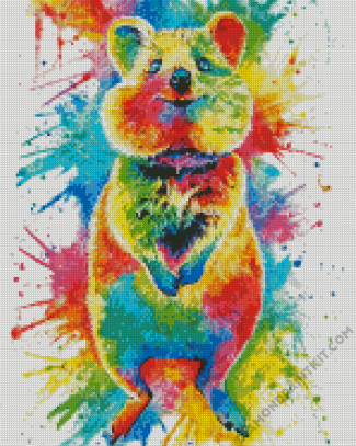 Splatter Quokka diamond painting