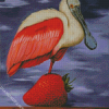 Spoonbill And Strawberry diamond painting