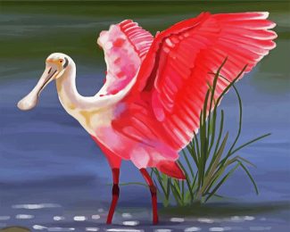 Spoonbill Pink Bird diamond painting