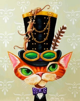 Steampunk Cat diamond painting