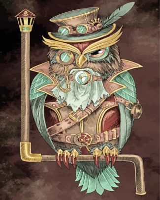 Steampunk Owl Bird diamond painting